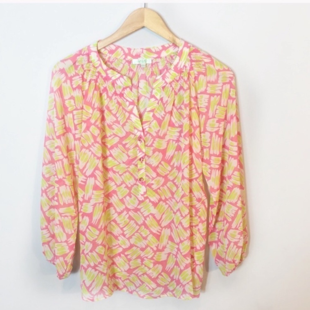 JADE Melody Tam Puff Sleeve Peasant Blouse